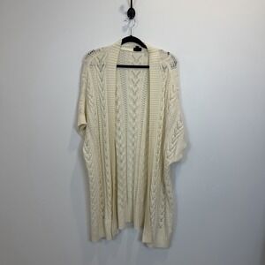 Torrid Cotton Vest Dolman Sweater Ivory Plus Size 1/2 Open Front